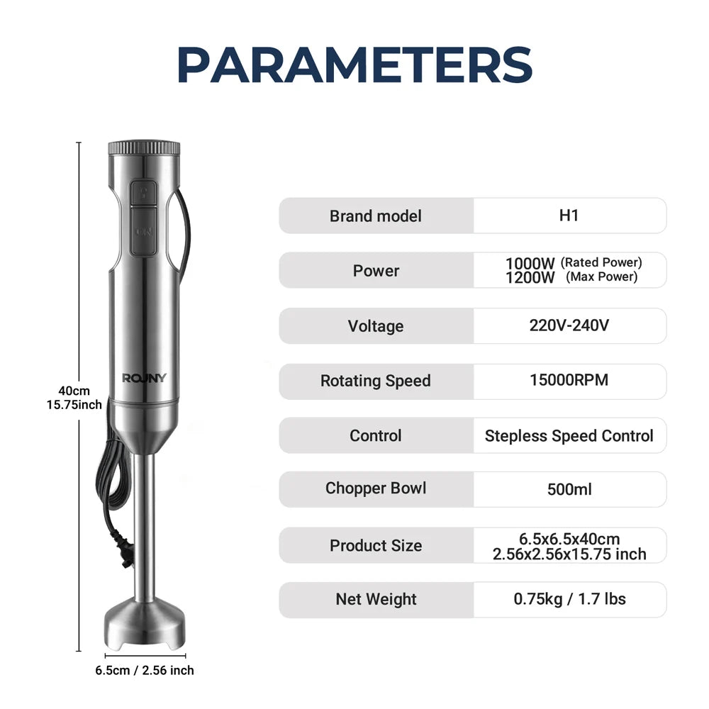 1000W 4-in-1 Power Immersion Blender
