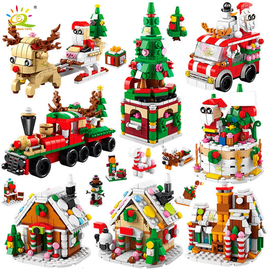 DIY Christmas Village Building Blocks Set