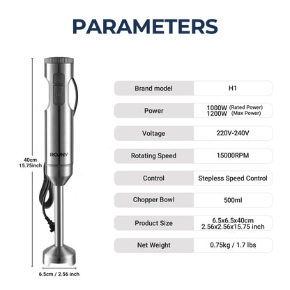 1000W 4-in-1 Power Immersion Blender