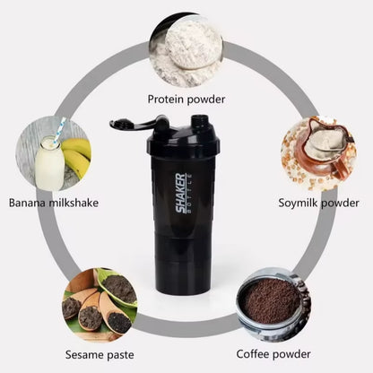 3-Layer Protein Shaker Bottle